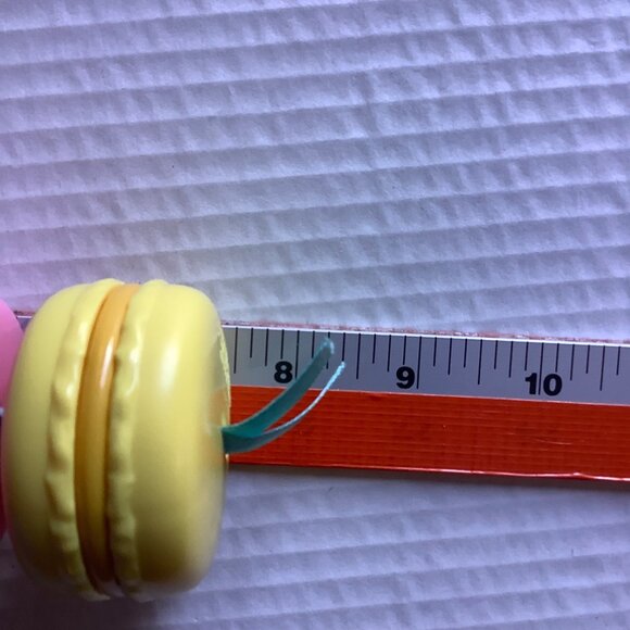 Fisher-Price Macaron Themed Clip-On Baby Teether Toy Multi-Color Soft Rattle - Picture 5 of 5